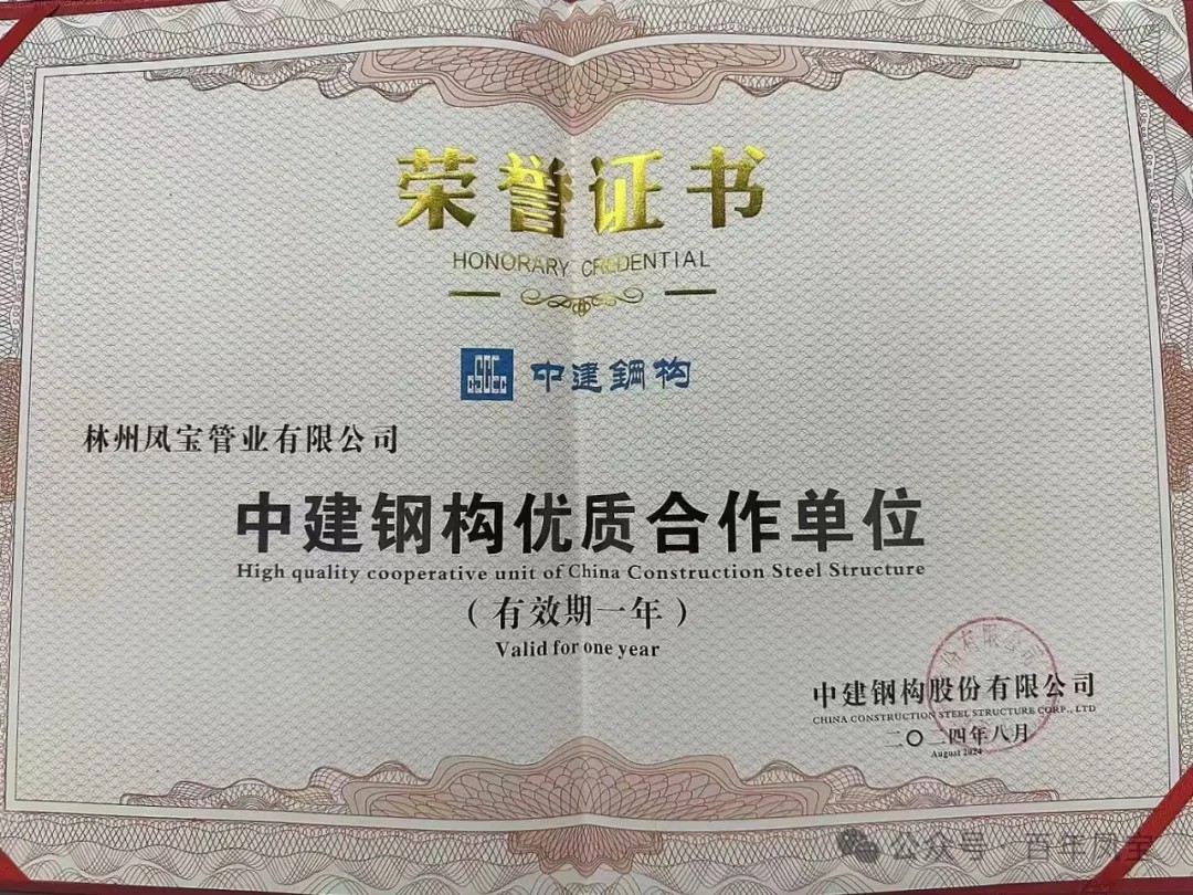 九体育官方网站管业获评“中建钢构优质合作单位”